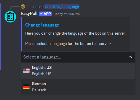 Change bot language