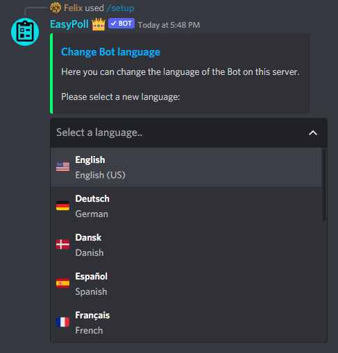 Change bot language