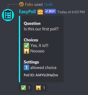 Our first poll